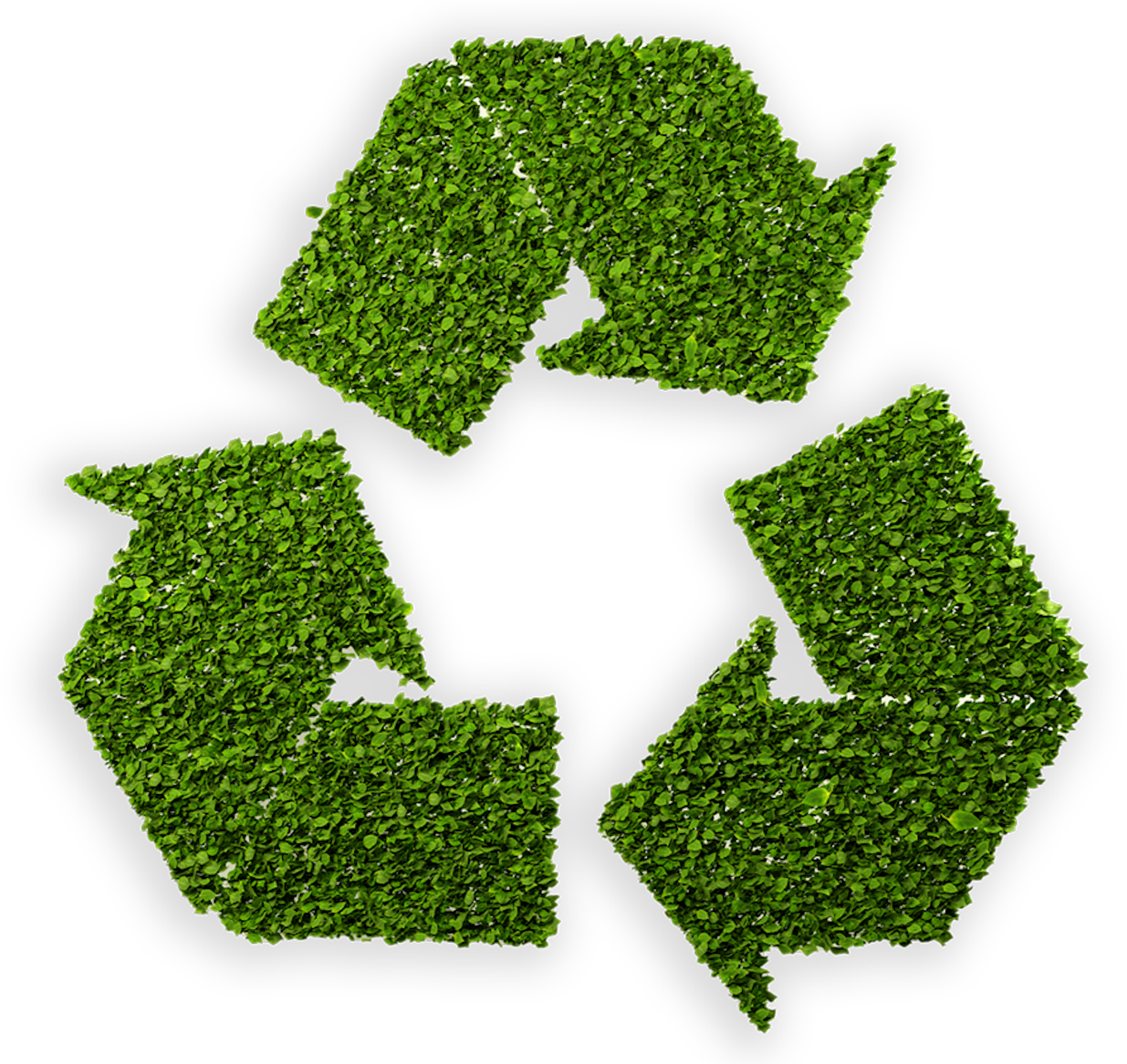Recycle icon filled with plants