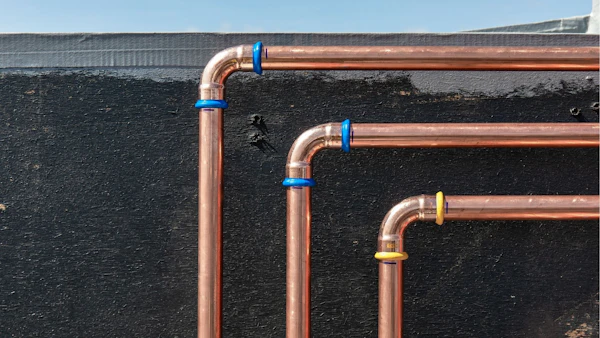 brymec copper press fit for gas and water installed