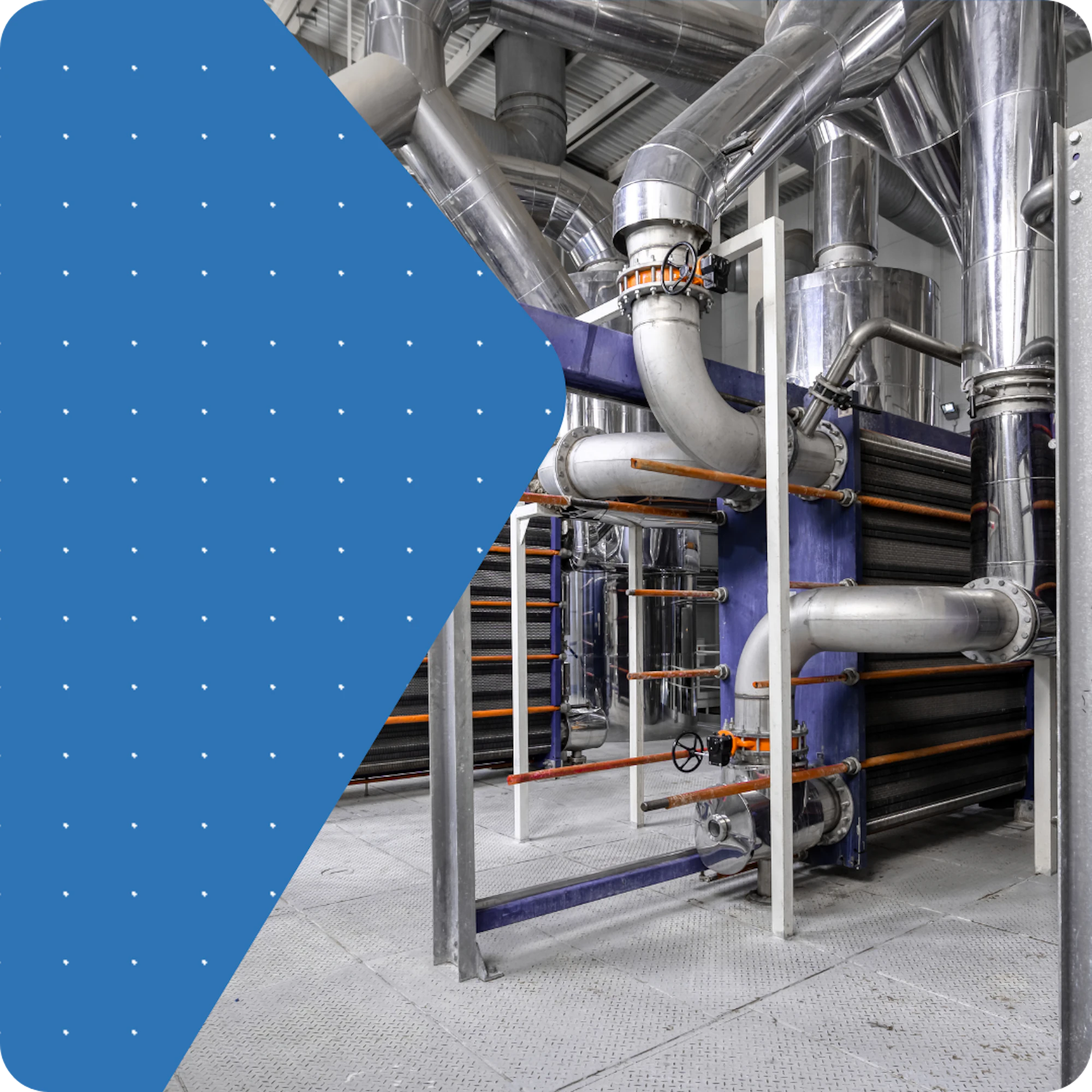 Plate heat exchanger with dot grid