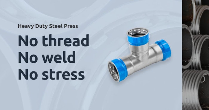 brymec heavy duty steel pressa graphic containing text - no thread, no weld, no stress