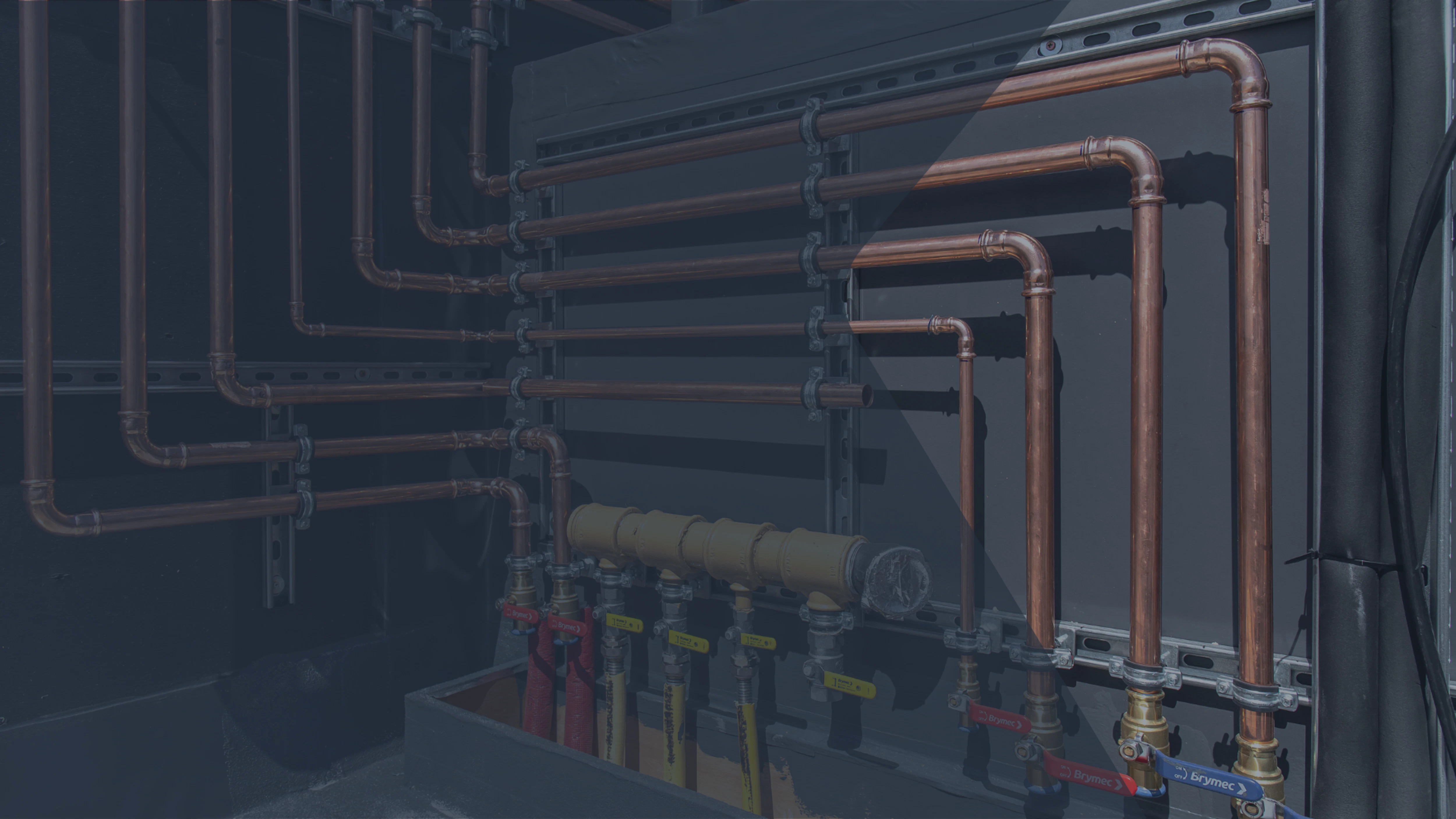 brymec copper press fittings and tube installed