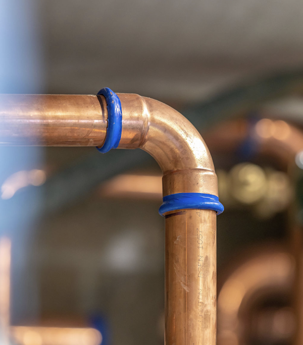 Brymec Heavy Duty Steel Press Installation. Copper pipes.