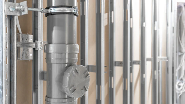 brymec PVC-u Drainage pipes and fittings in grey, installed