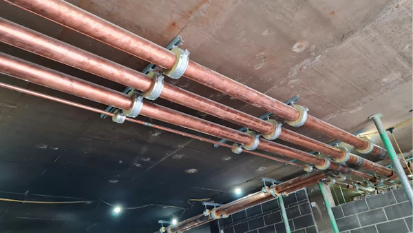 brymec copper end feed fittings and tubes installed
