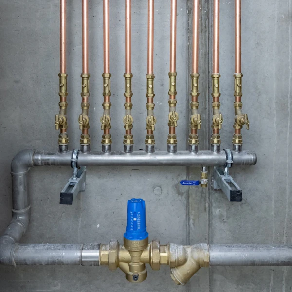 brymec PRV installed with copper tube and brass compression fittings