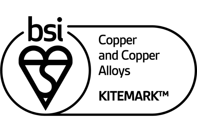 BSI kitemark logo copper and copper alloys in black
